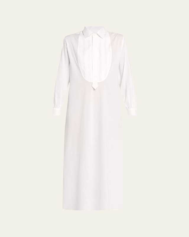 Painters Pintuck Bib Cotton Midi Dress